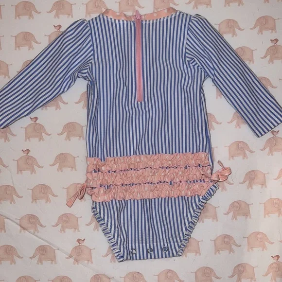 Ruffle Butts long sleeve one piece swimsuit 6-12M - Picture 2 of 2